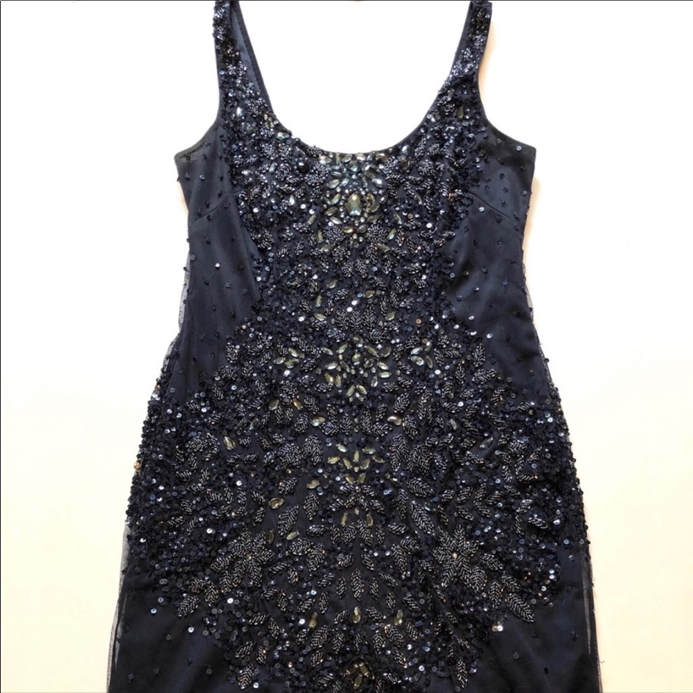 Adrianna Papell Cocktail beaded dress EUC!